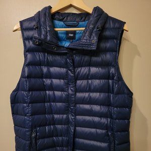 GAP Navy and Turquoise Down Vest XL